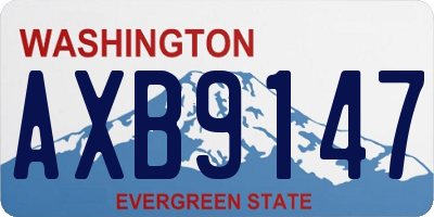 WA license plate AXB9147