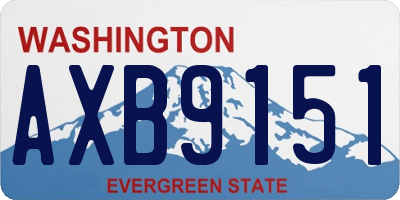 WA license plate AXB9151