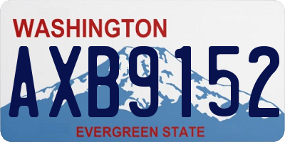 WA license plate AXB9152
