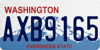 WA license plate AXB9165