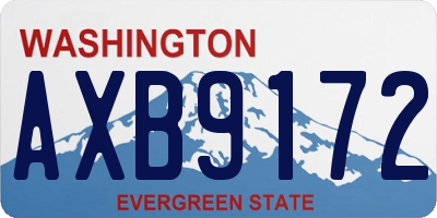 WA license plate AXB9172