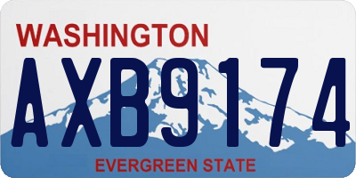 WA license plate AXB9174
