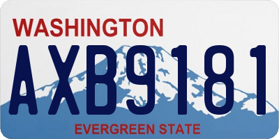 WA license plate AXB9181