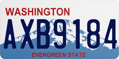 WA license plate AXB9184