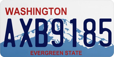 WA license plate AXB9185