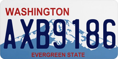 WA license plate AXB9186