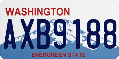 WA license plate AXB9188