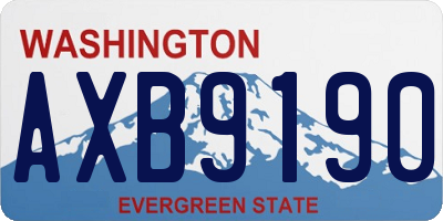 WA license plate AXB9190