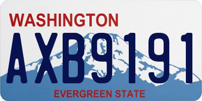 WA license plate AXB9191