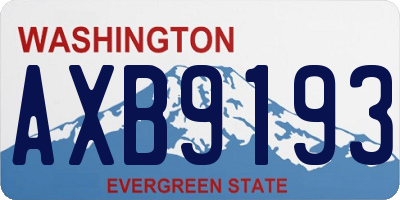 WA license plate AXB9193