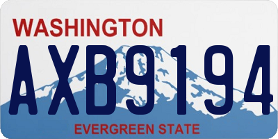 WA license plate AXB9194