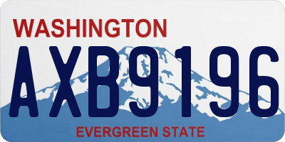 WA license plate AXB9196