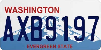 WA license plate AXB9197
