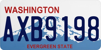 WA license plate AXB9198
