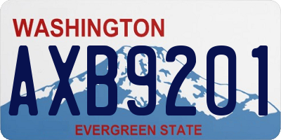 WA license plate AXB9201