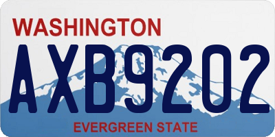 WA license plate AXB9202