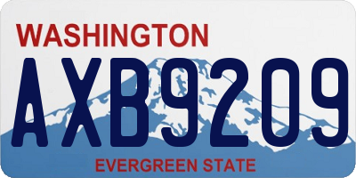 WA license plate AXB9209