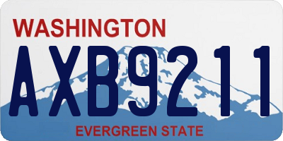 WA license plate AXB9211
