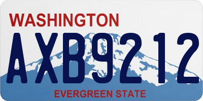 WA license plate AXB9212