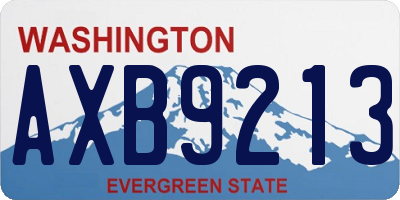 WA license plate AXB9213