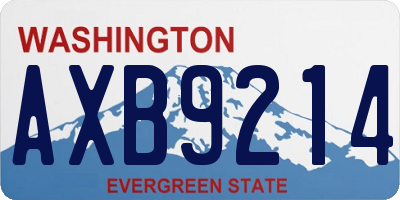 WA license plate AXB9214