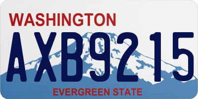 WA license plate AXB9215