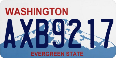 WA license plate AXB9217