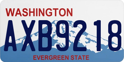 WA license plate AXB9218