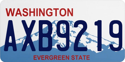 WA license plate AXB9219