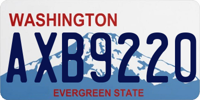 WA license plate AXB9220