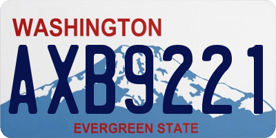 WA license plate AXB9221
