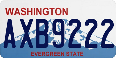 WA license plate AXB9222