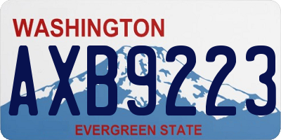 WA license plate AXB9223