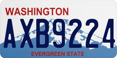 WA license plate AXB9224