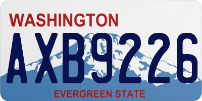 WA license plate AXB9226