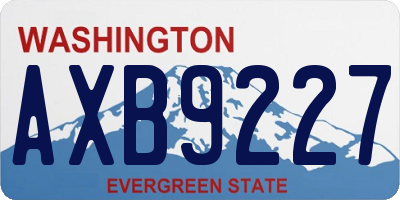 WA license plate AXB9227