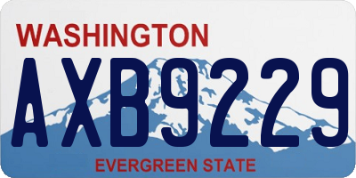 WA license plate AXB9229