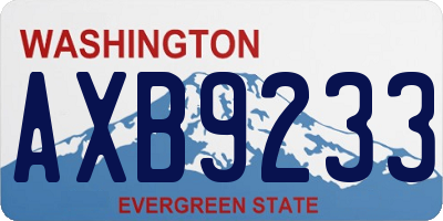 WA license plate AXB9233