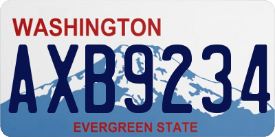 WA license plate AXB9234