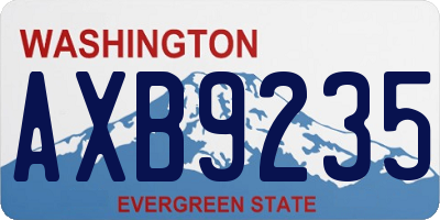 WA license plate AXB9235