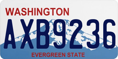 WA license plate AXB9236