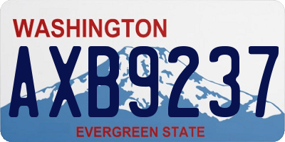 WA license plate AXB9237
