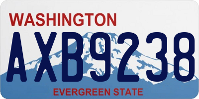 WA license plate AXB9238