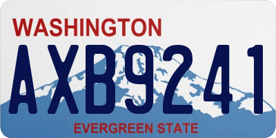 WA license plate AXB9241