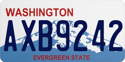 WA license plate AXB9242