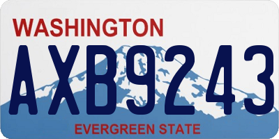 WA license plate AXB9243