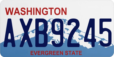 WA license plate AXB9245