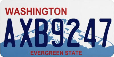 WA license plate AXB9247