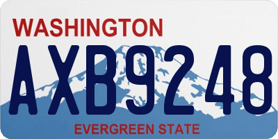 WA license plate AXB9248