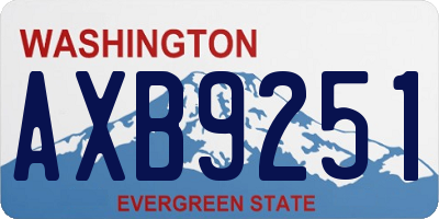 WA license plate AXB9251